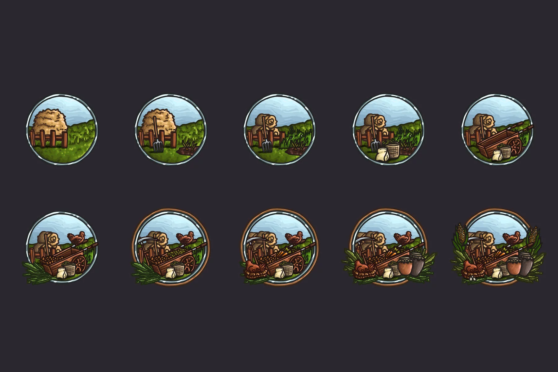 Profession Achievement Vector RPG Icons