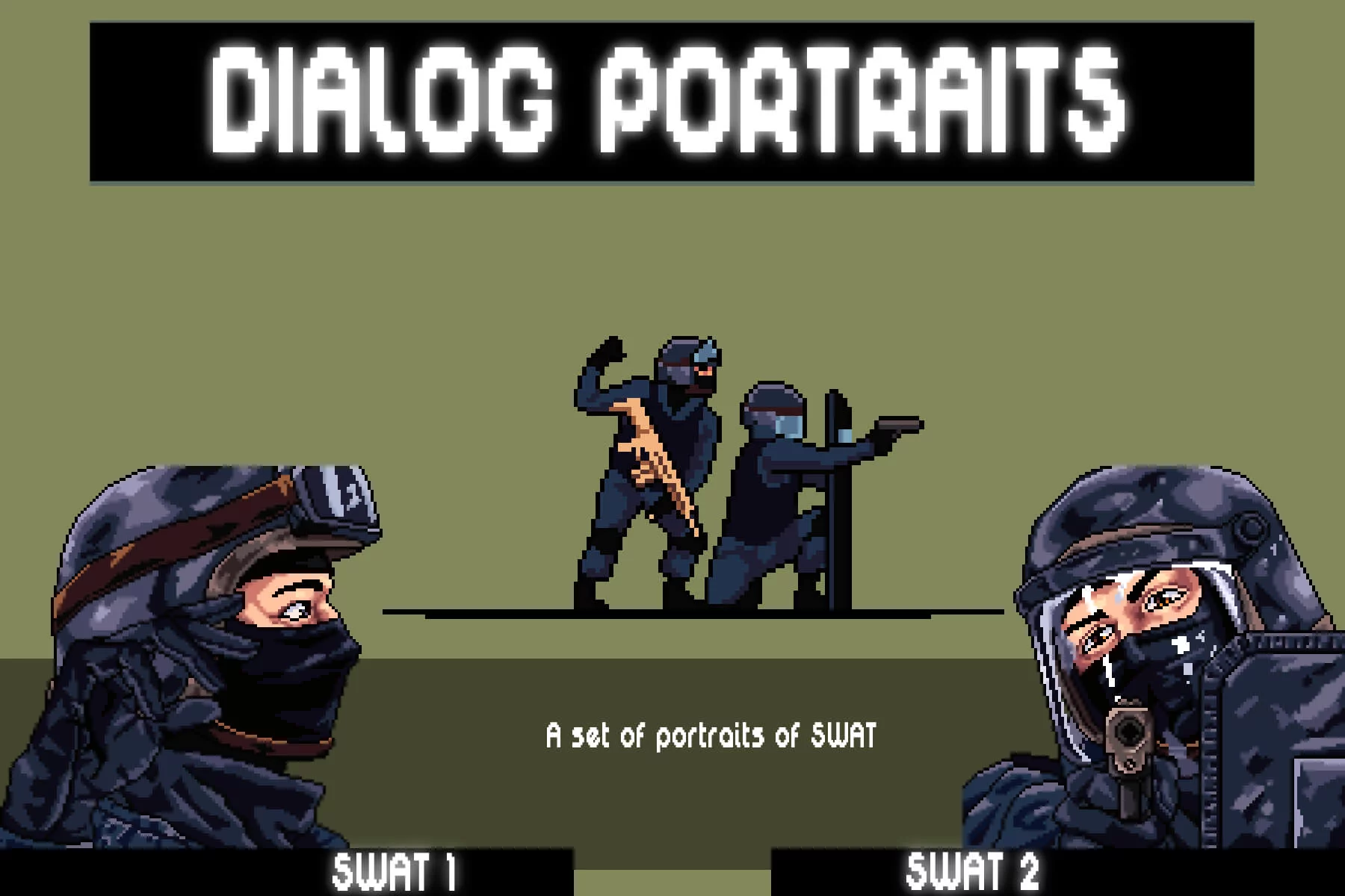 SWAT Dialog Portraits for Pixel Games