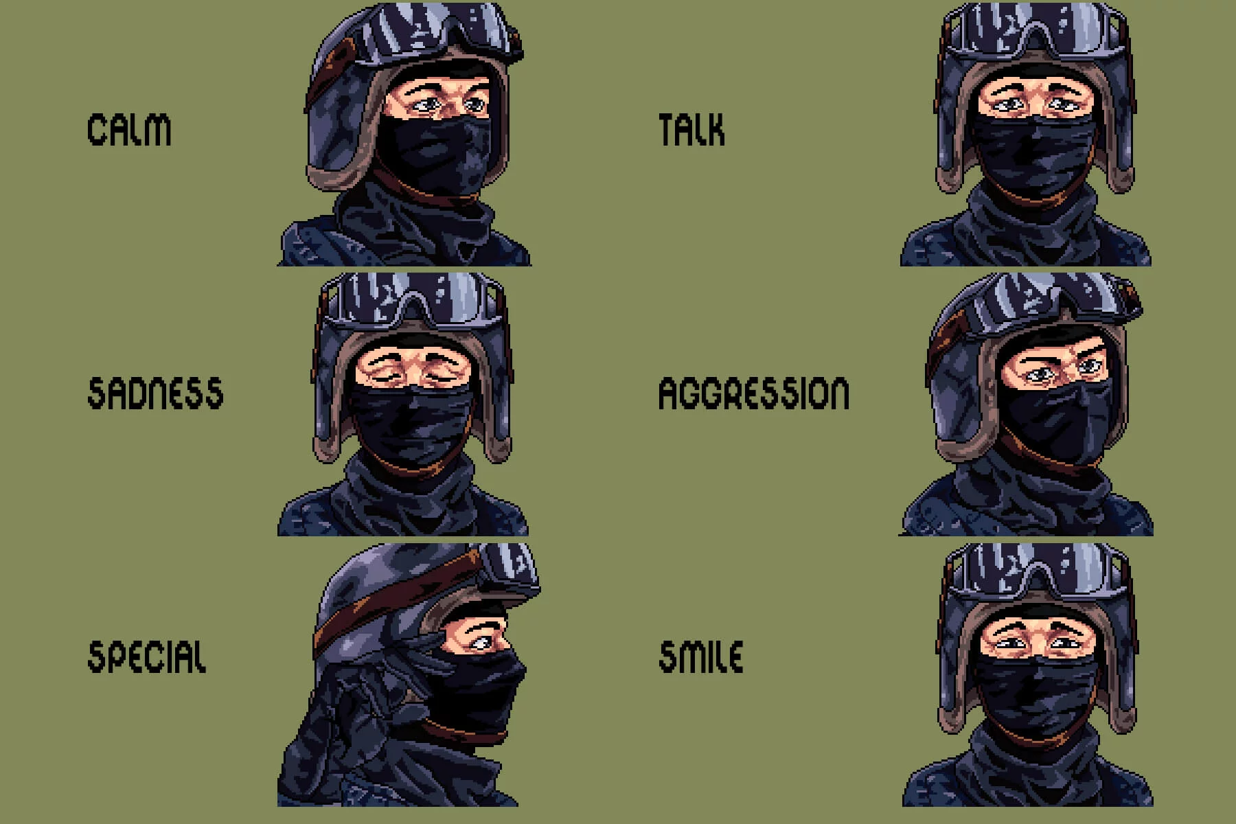 SWAT Dialog Portraits for Pixel Games