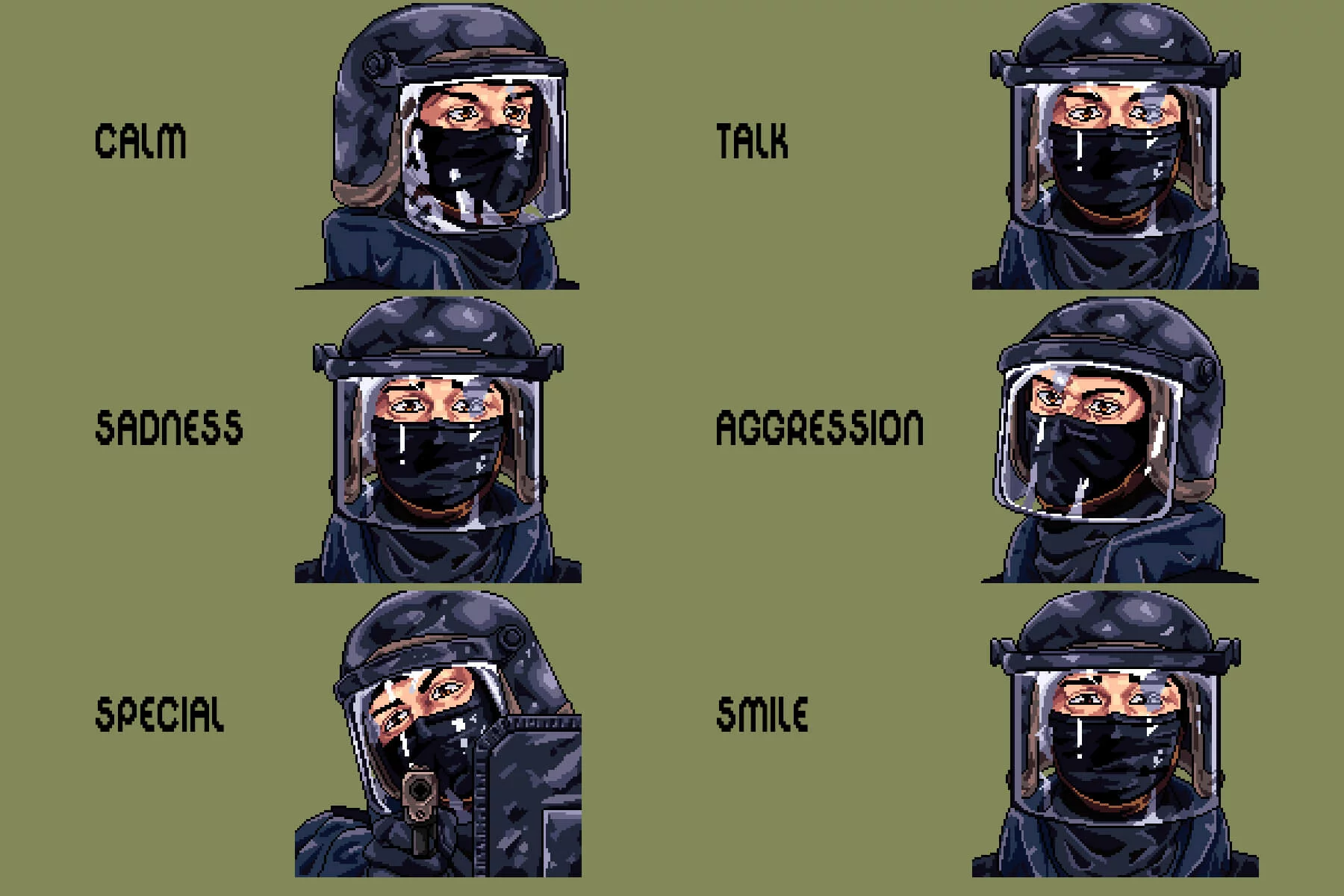 SWAT Dialog Portraits for Pixel Games