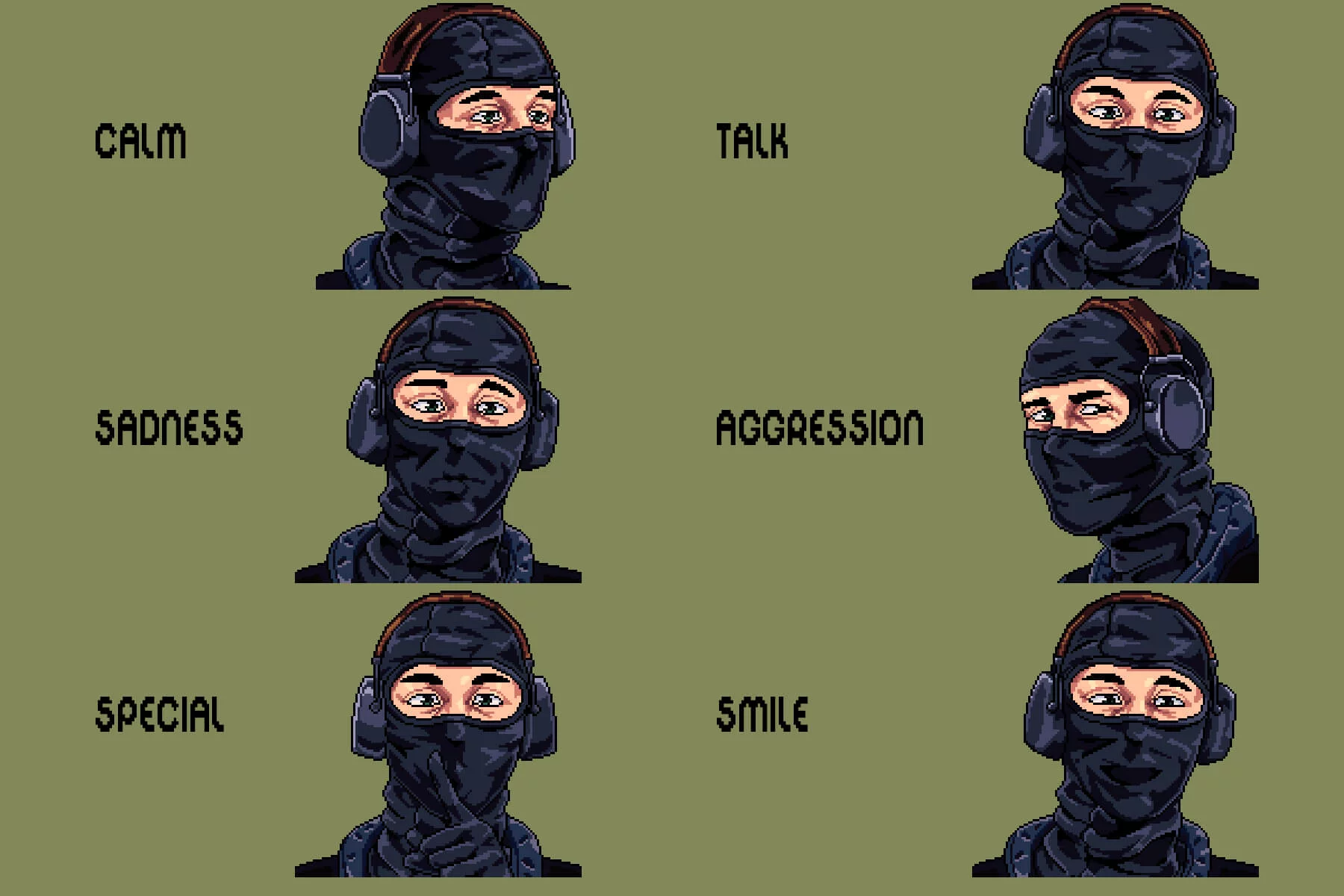 SWAT Dialog Portraits for Pixel Games