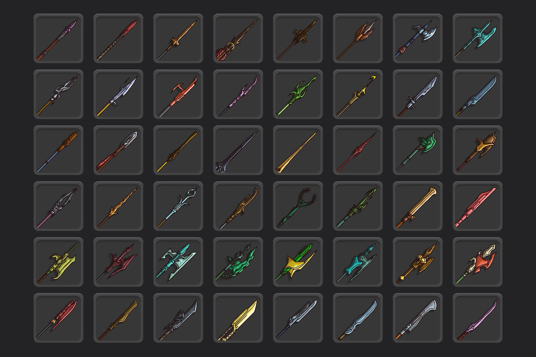 Spear RPG Game Icons