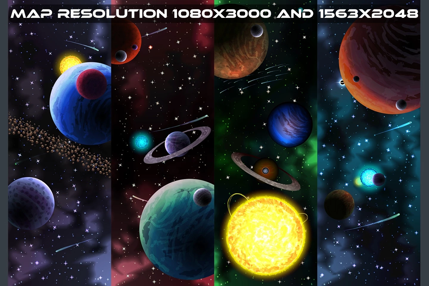 Space Shooter Game Level Map Pack