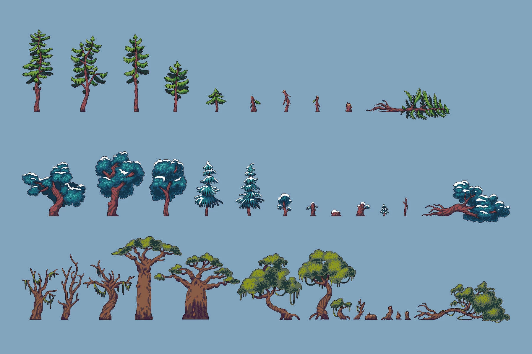 Tree Pixel Art Asset Pack