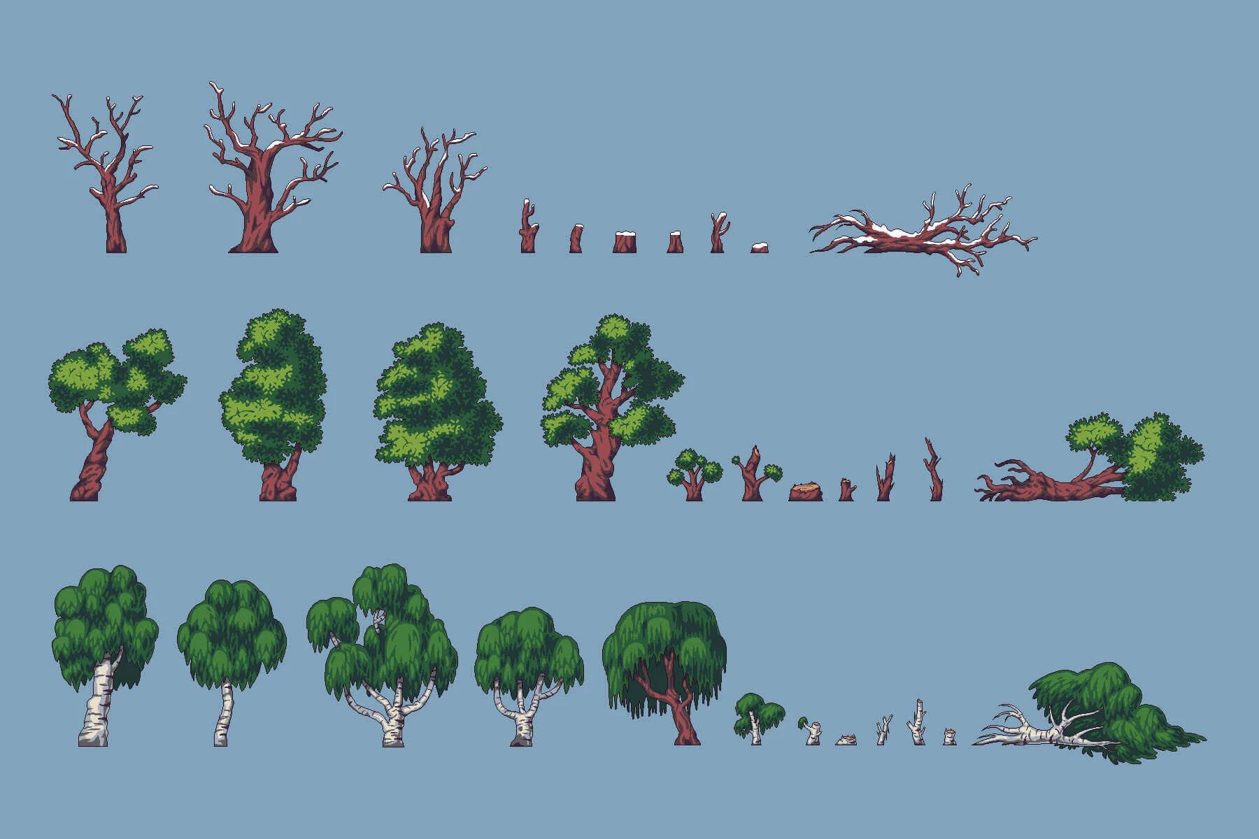 Tree Pixel Art Asset Pack
