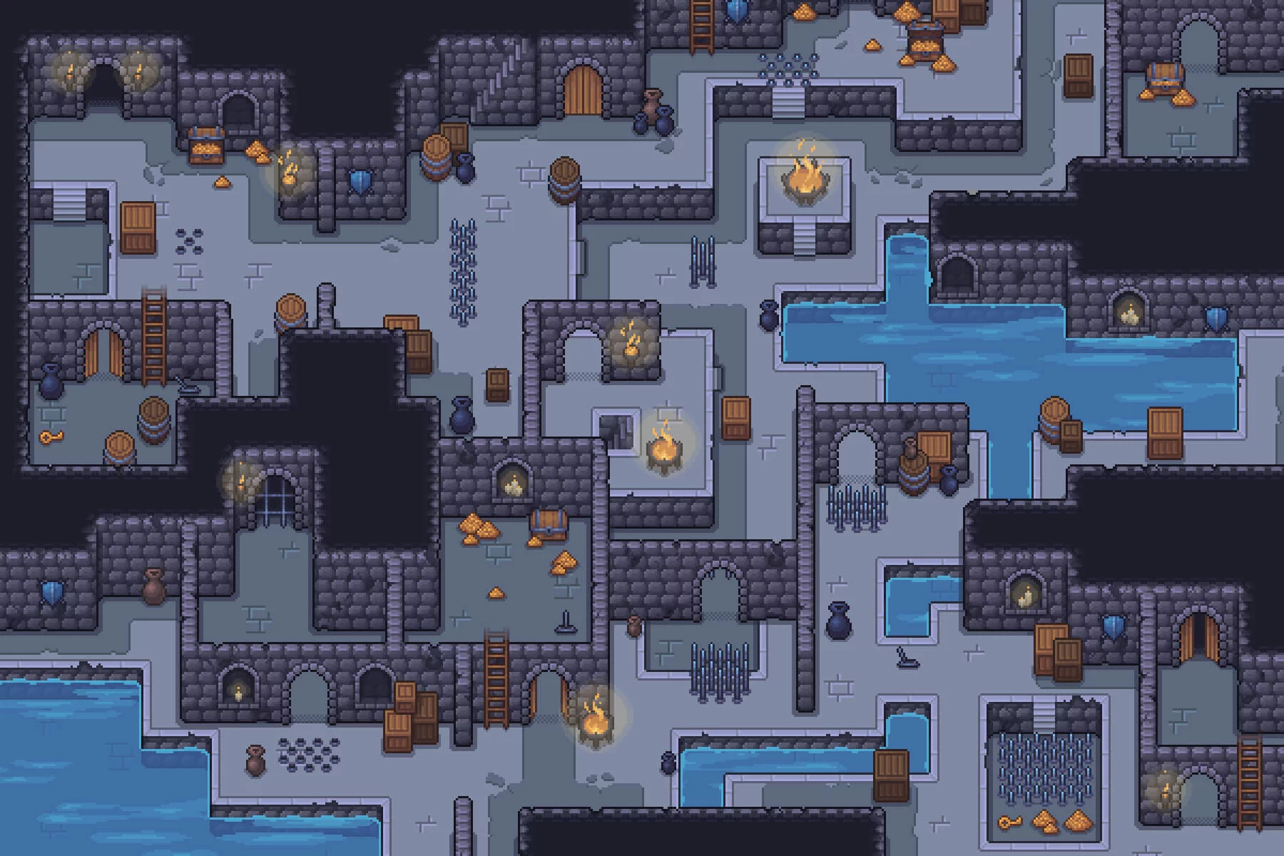 2D Top-Down Pixel Dungeon Asset Pack