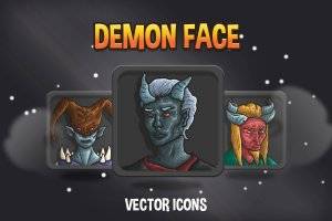 恶魔化身游戏图标包：48款2D像素角色头像
