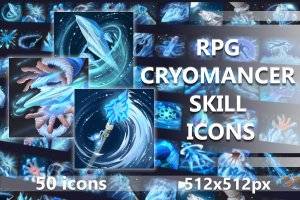 50个RPG冰霜法师技能图标包