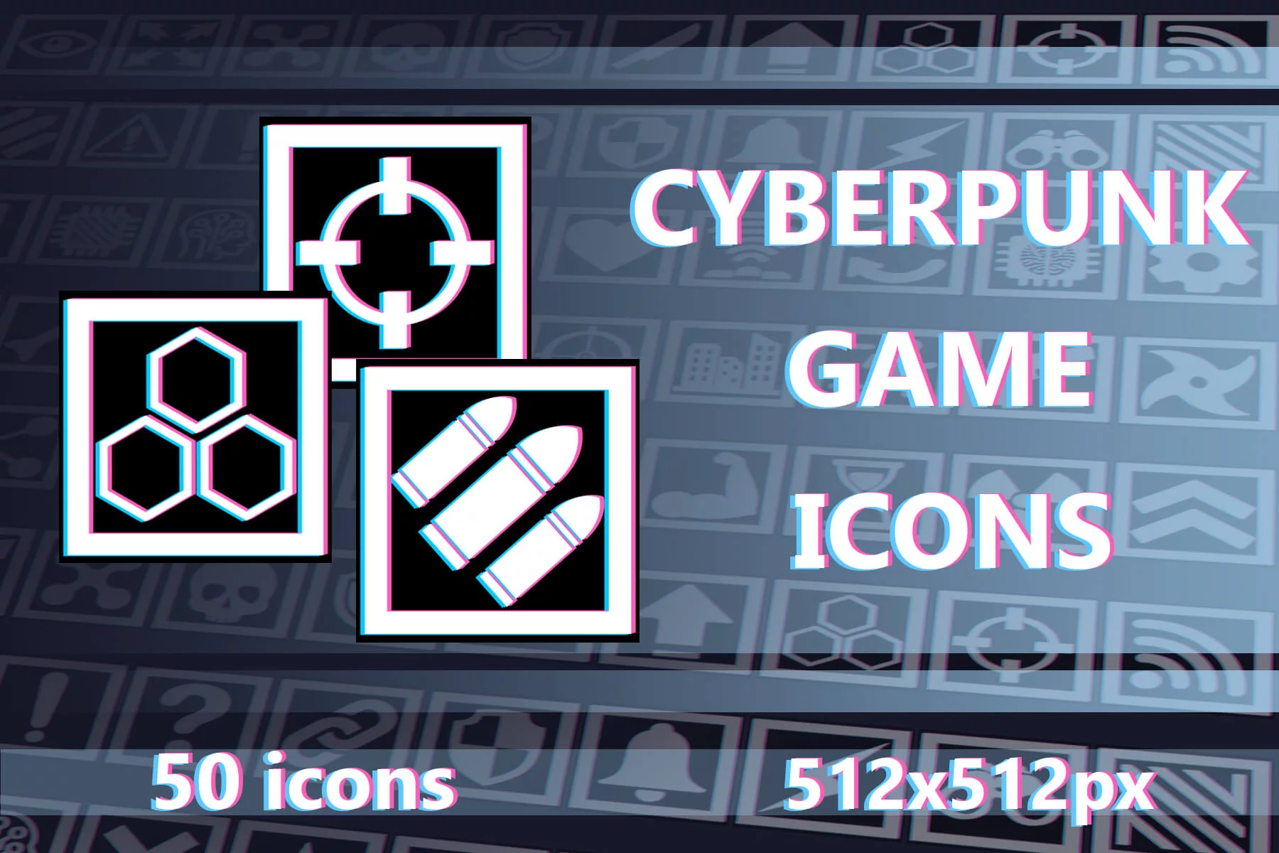 Cyberpunk Game Icons for UI