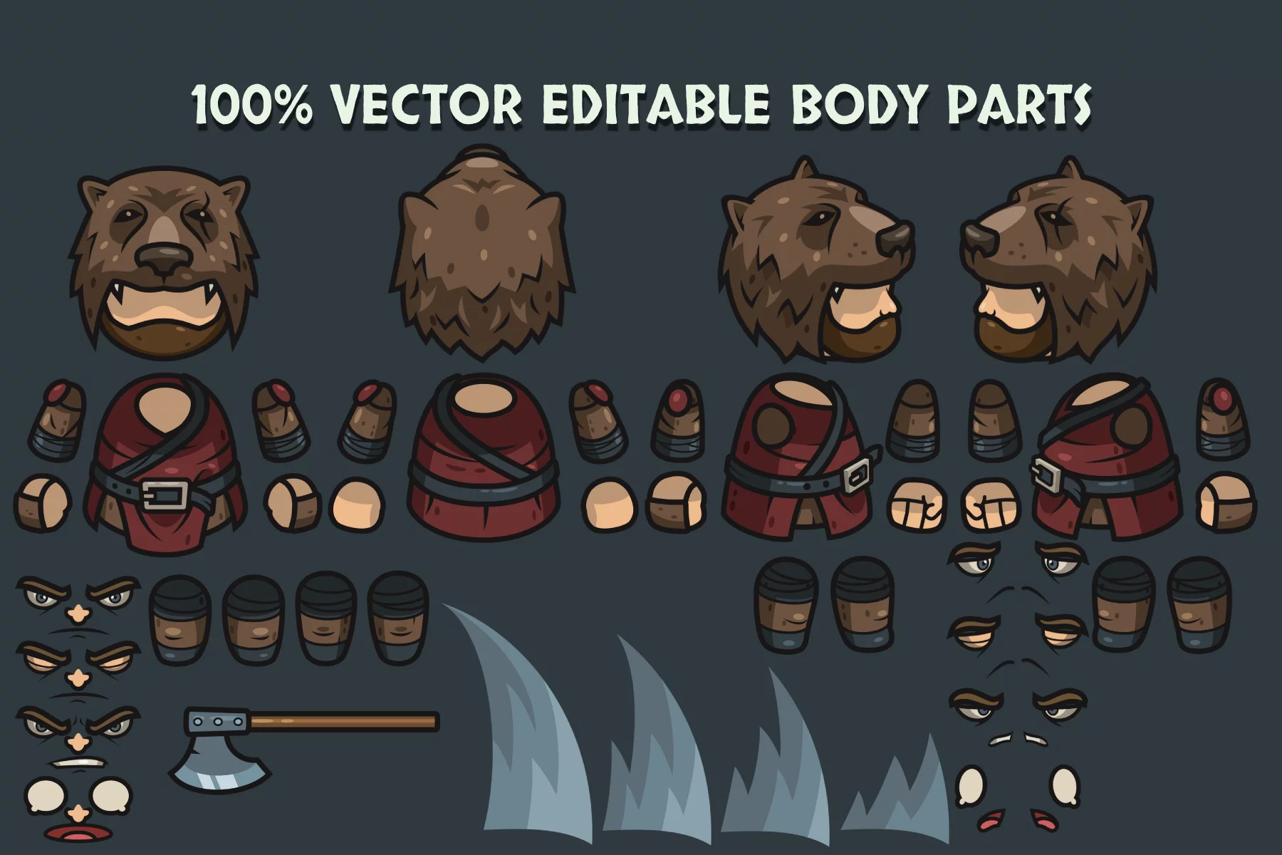 Tribal Warrior Boss Characters Asset Pack