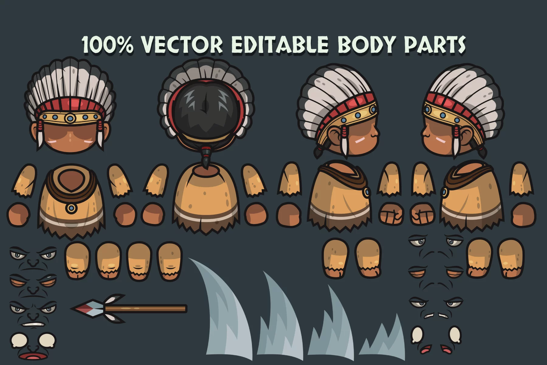 Tribal Warrior Boss Characters Asset Pack