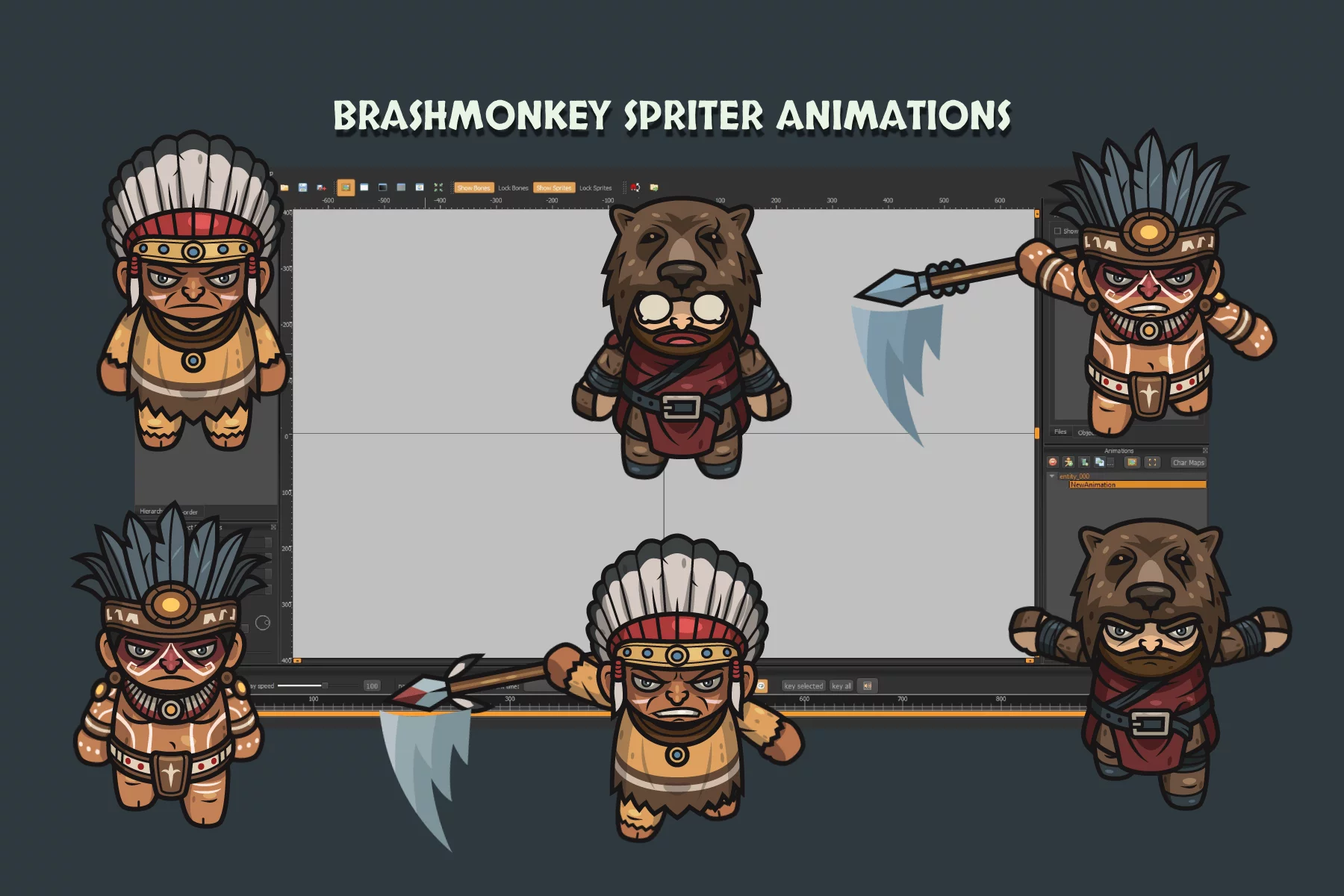Tribal Warrior Boss Characters Asset Pack