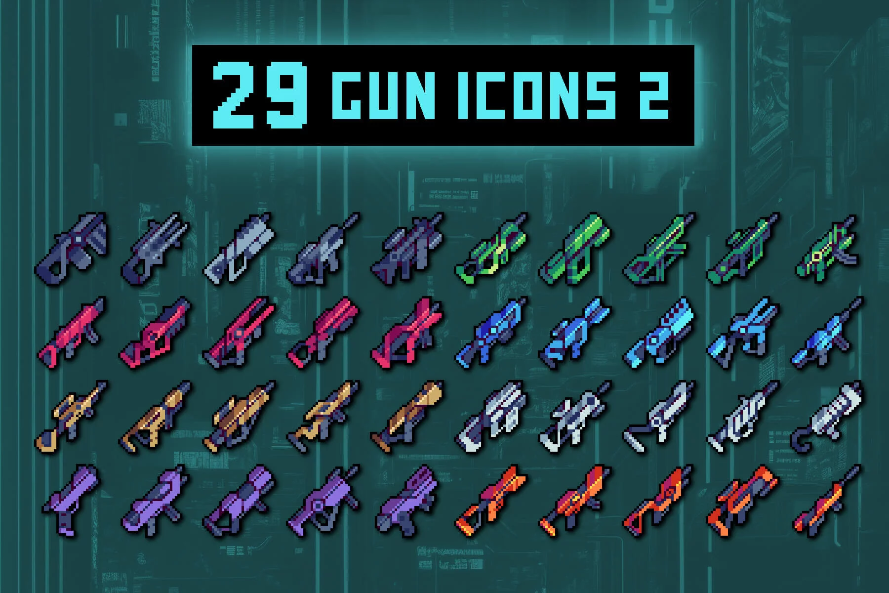 Guns Icon 32×32 Pixel Pack