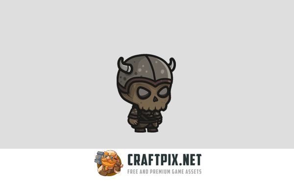 Chibi Skeleton Viking Character Sprites