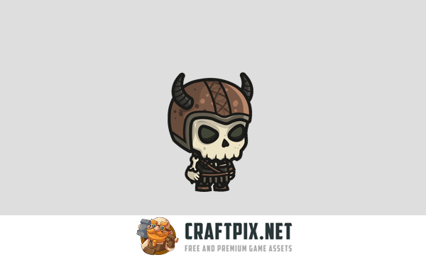 Chibi Skeleton Viking Character Sprites