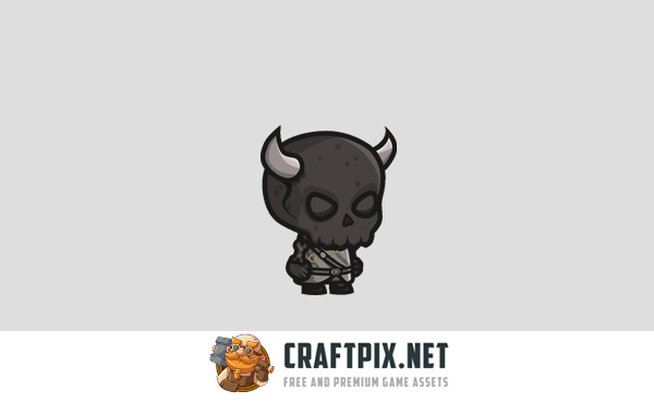 Chibi Skeleton Viking Character Sprites