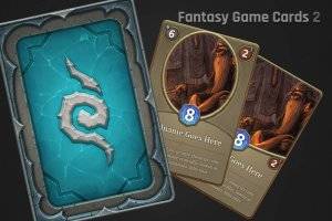 奇幻TCG卡牌模板：三色宝石与双版卡面设计