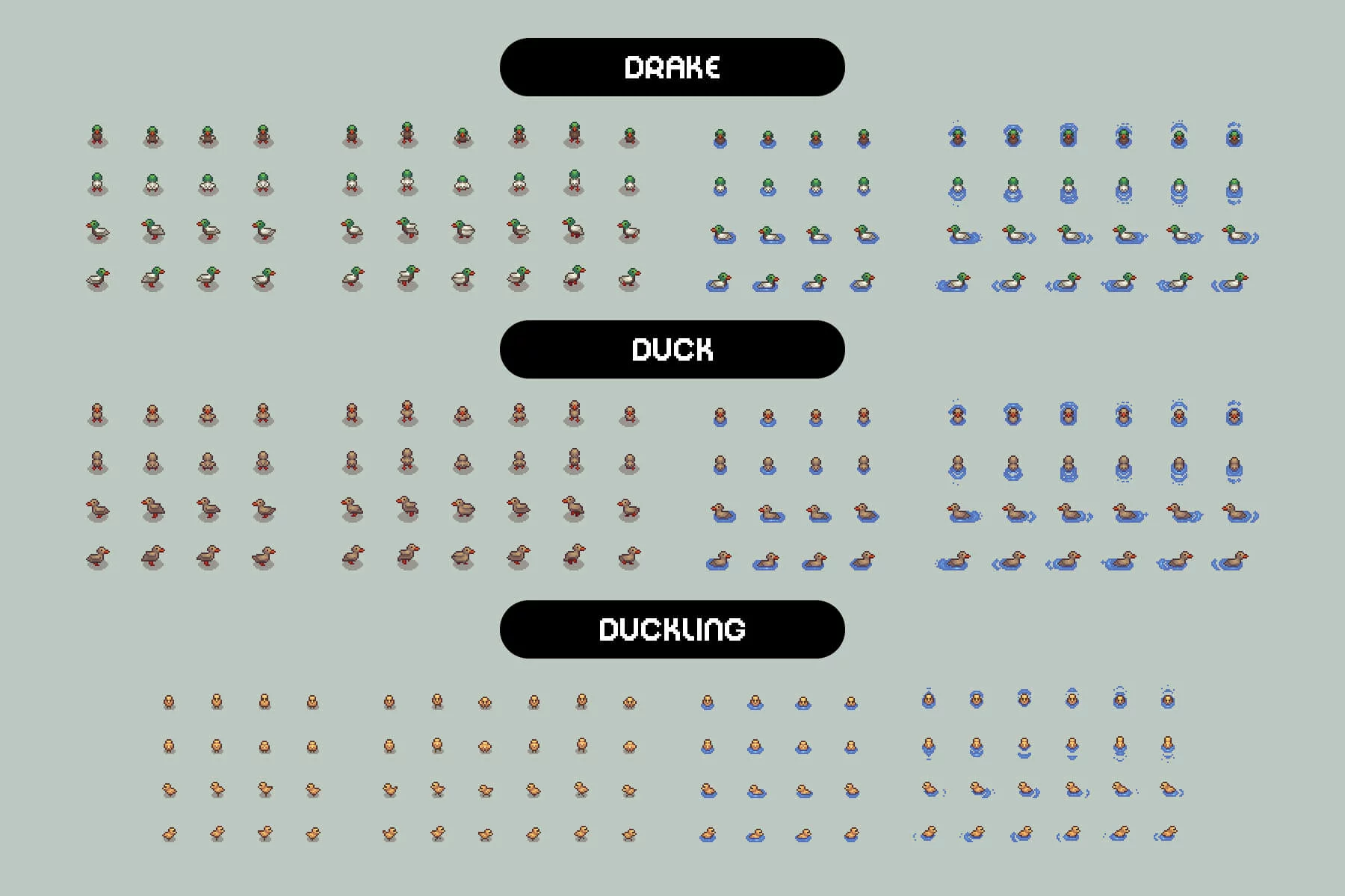Top-Down Village Farm Animals Sprite Sheet