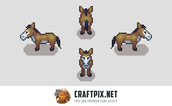 Top-Down Village Farm Animals Sprite Sheet