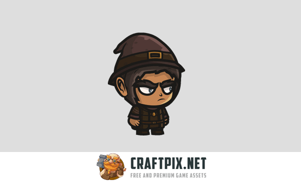 Human Magician Chibi Character Sprites