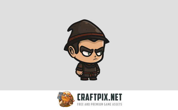 Human Magician Chibi Character Sprites