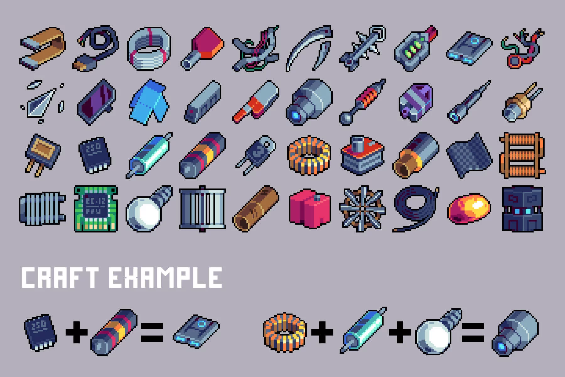Cyberpunk Resource Pixel Art 32×32 Icons