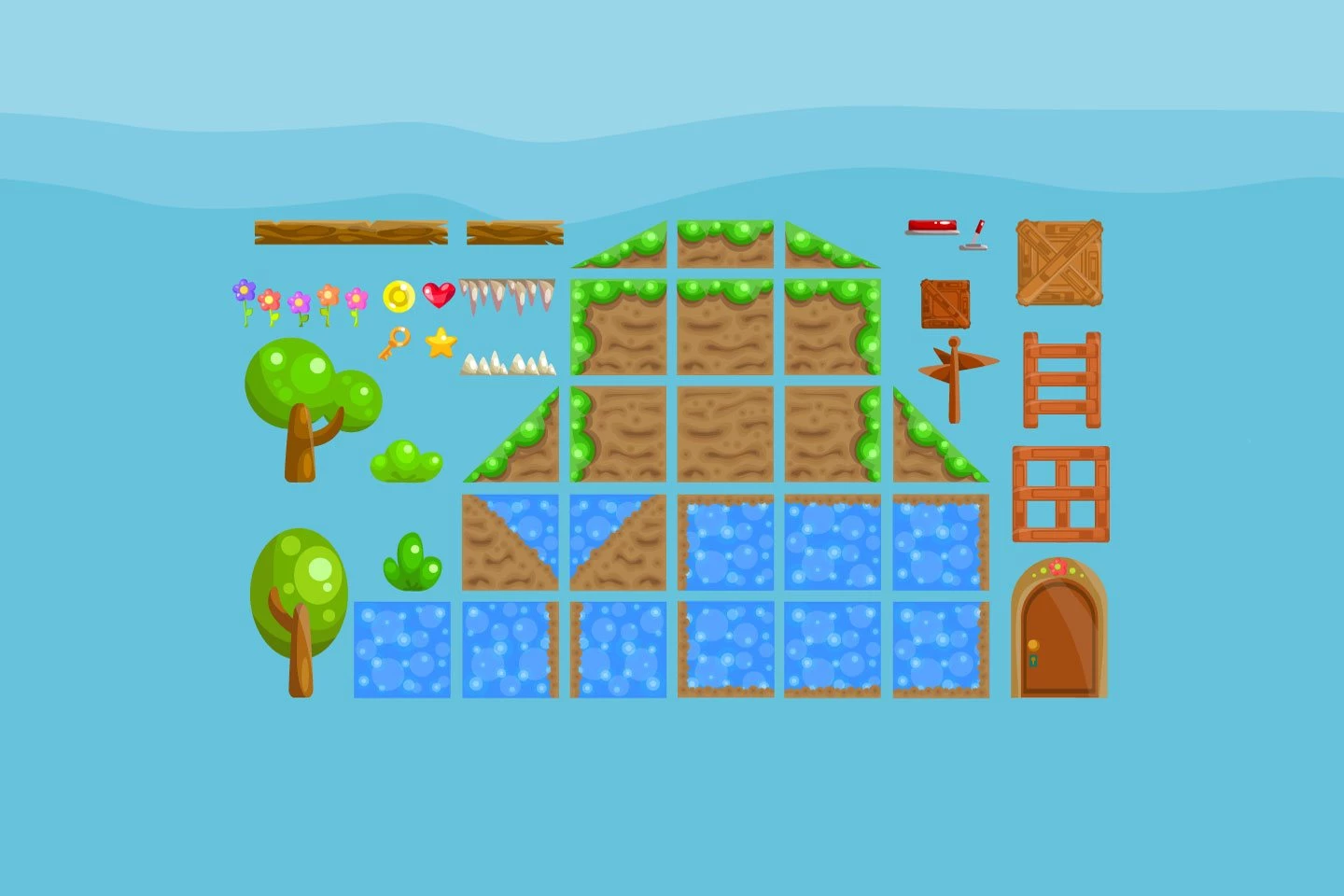 Platformer Summer Game TileSet
