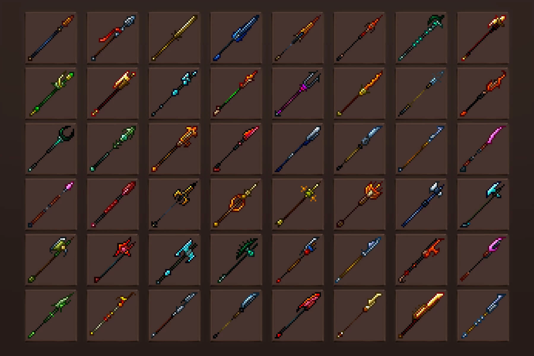 Spear Pixel Art RPG Icons