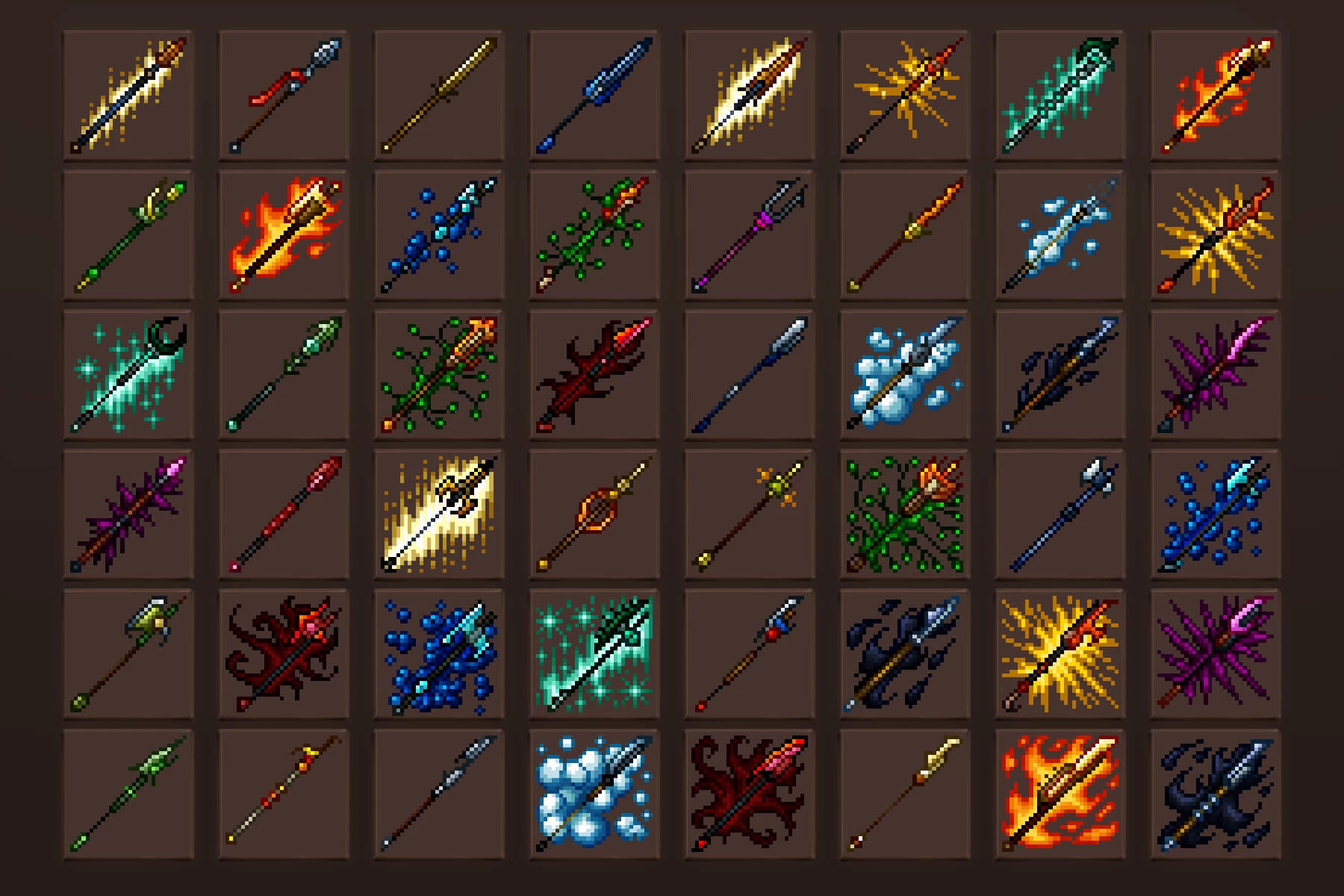 Spear Pixel Art RPG Icons