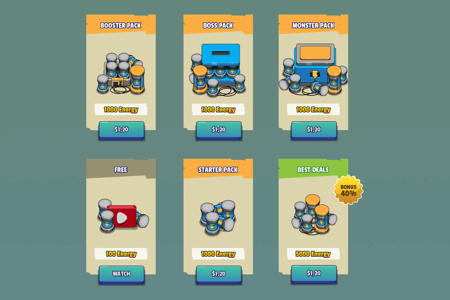 Energy Shop Asset UI Pack V6