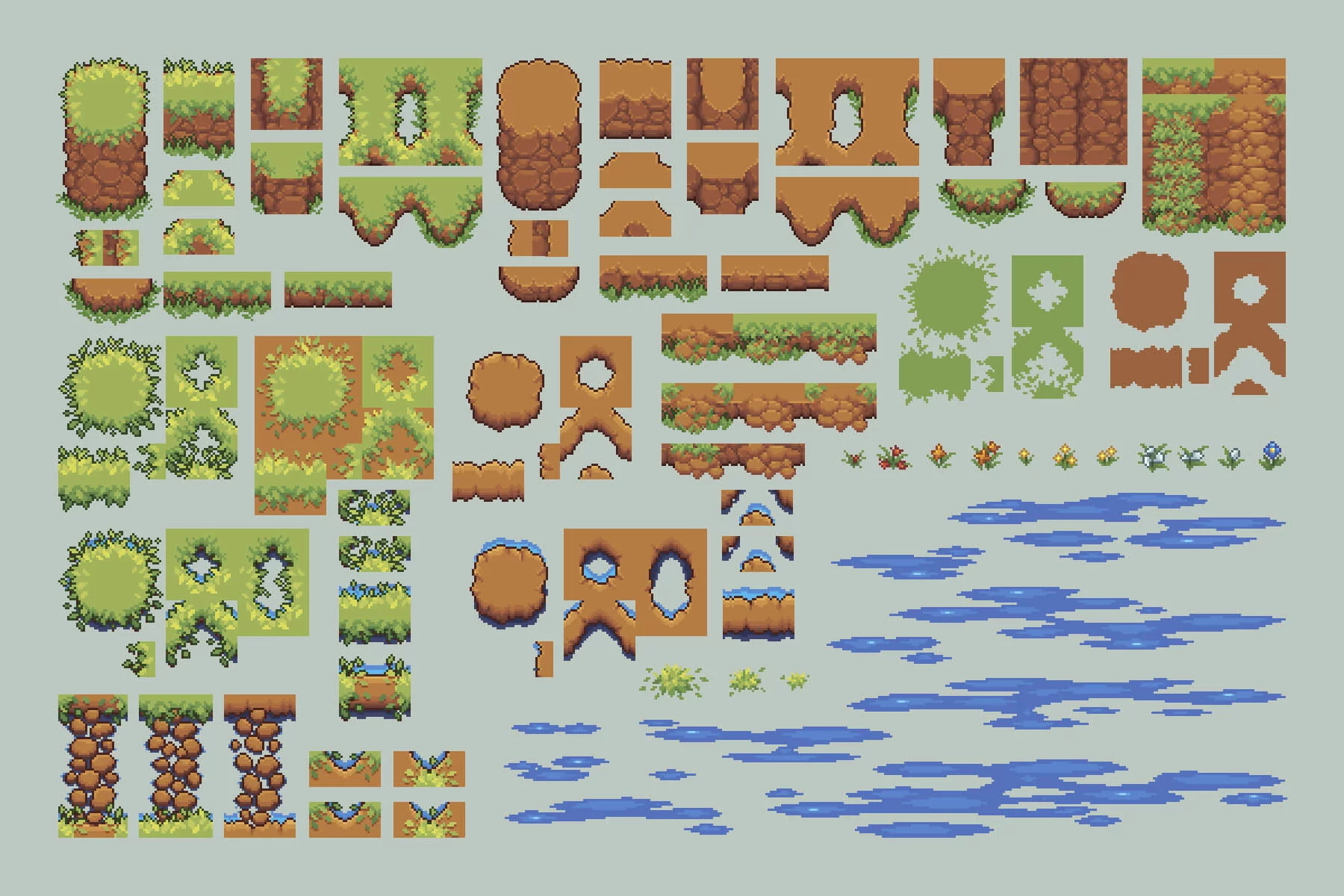 Grassland Top Down Tileset Pixel Art