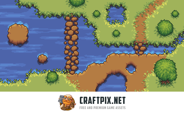 Grassland Top Down Tileset Pixel Art
