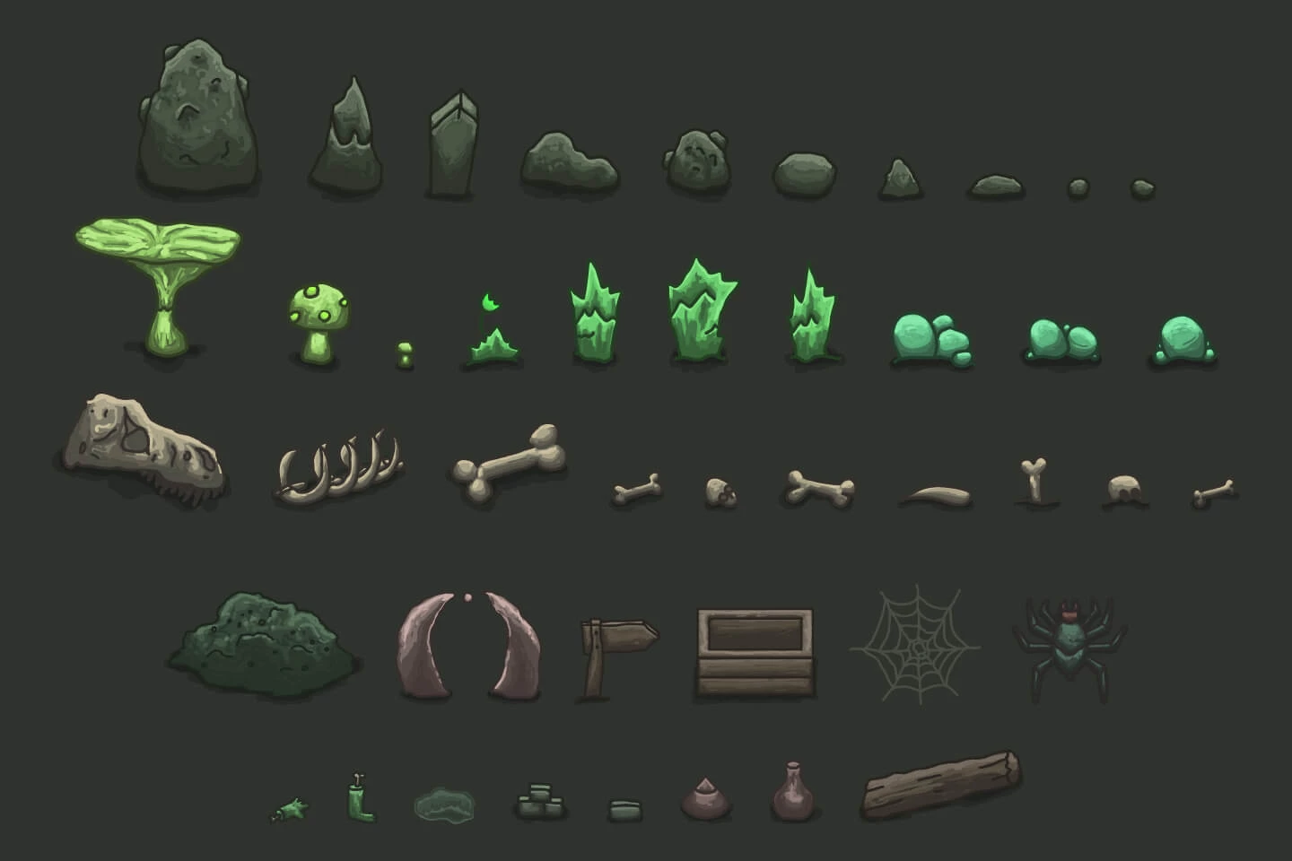 2D Top Down Cave Tileset