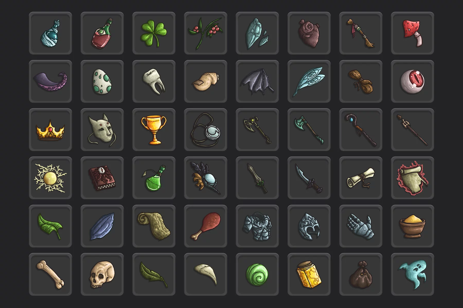 Boss Loot Vector RPG Icons