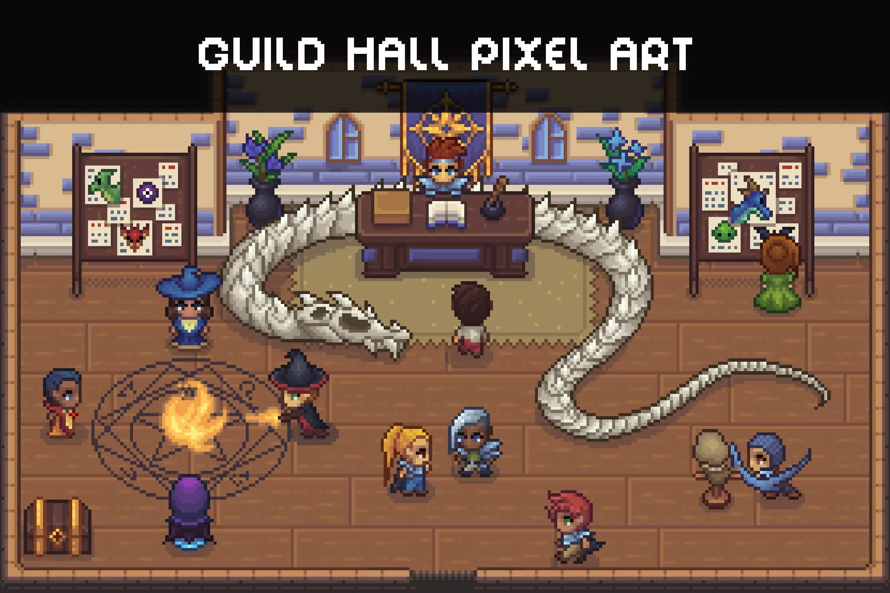Top-Down Pixel Art Guild Hall Asset Pack
