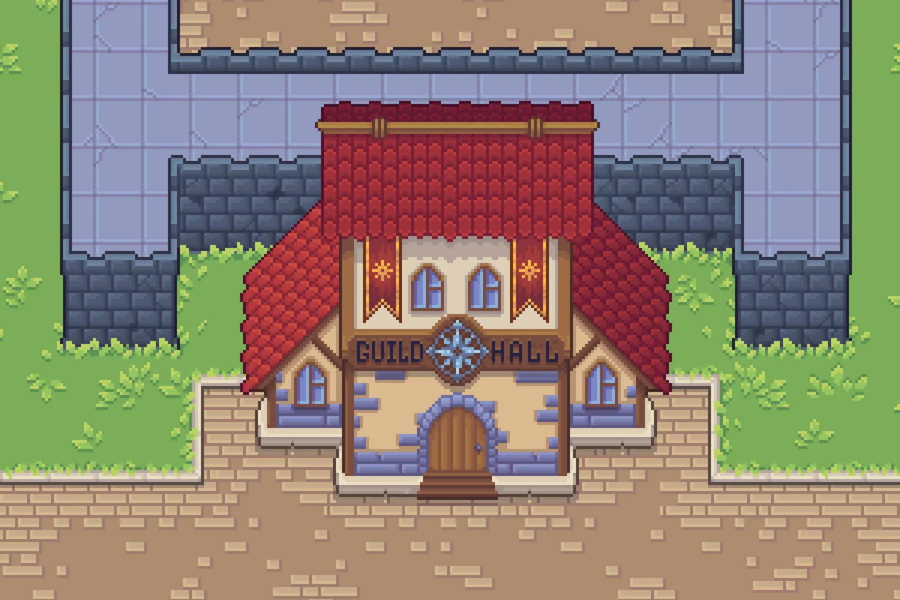Top-Down Pixel Art Guild Hall Asset Pack