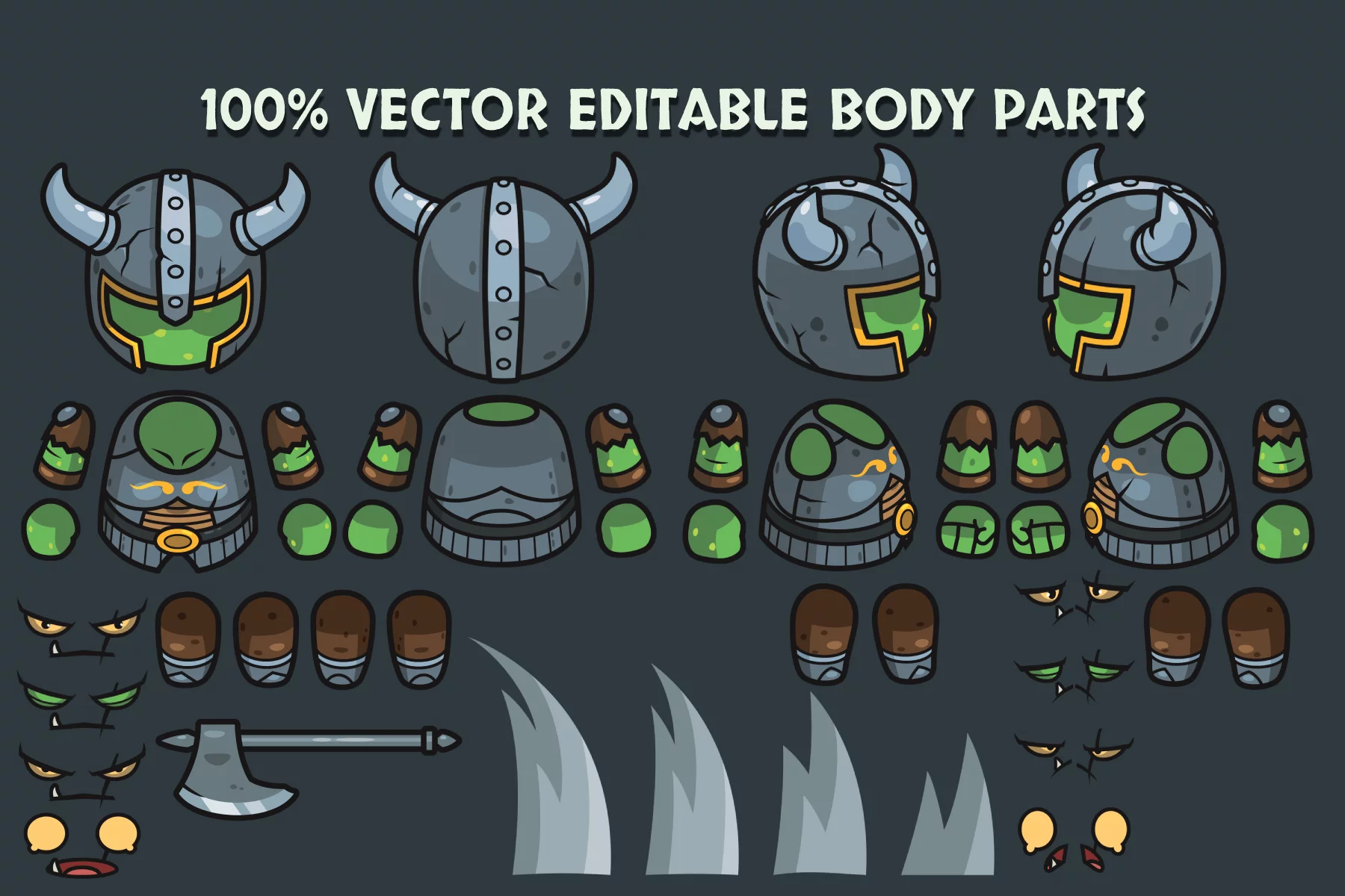 Top-Down Fantasy Boss Characters Pack 2 Yeti, Ogre, Cyclops