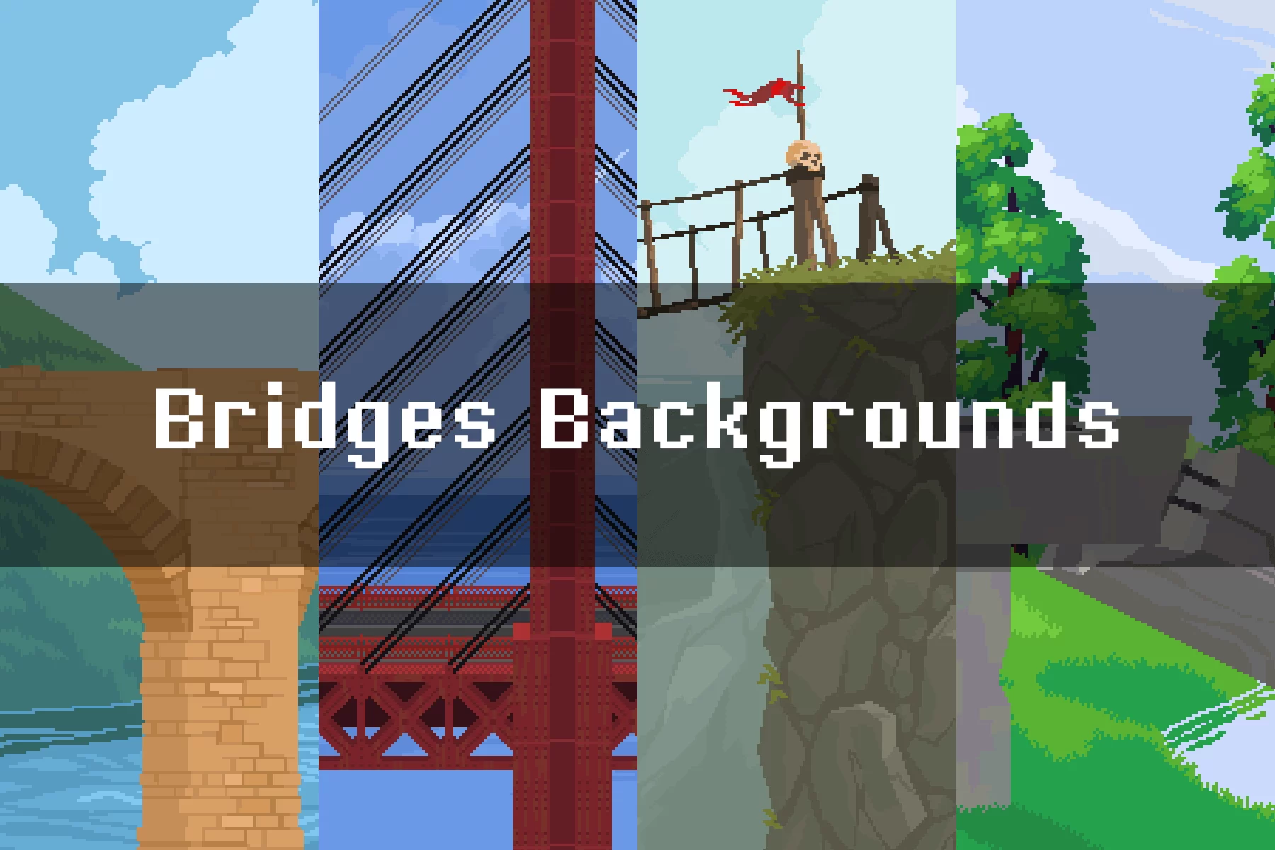 Bridges Pixel Art Backgrounds