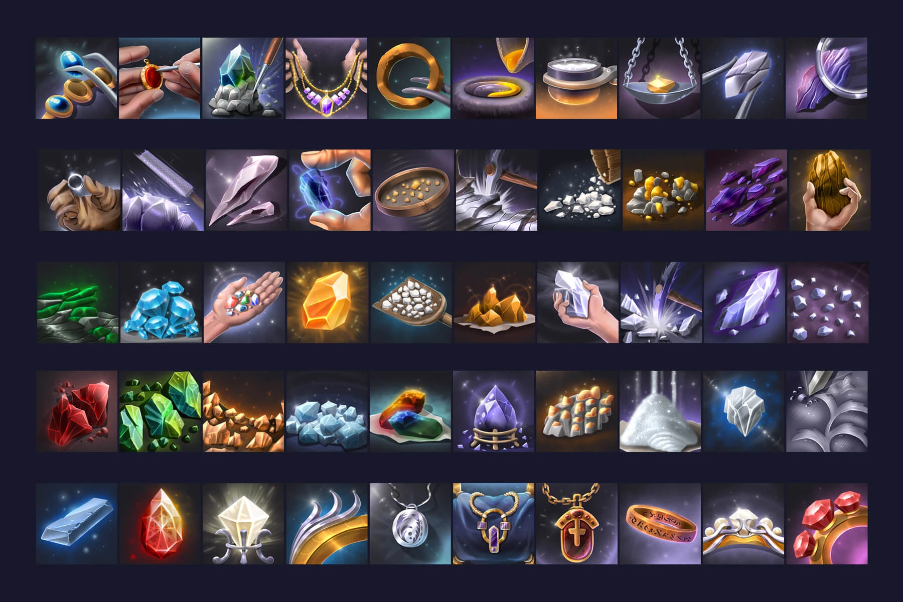 50 RPG Jeweler Skill Icons
