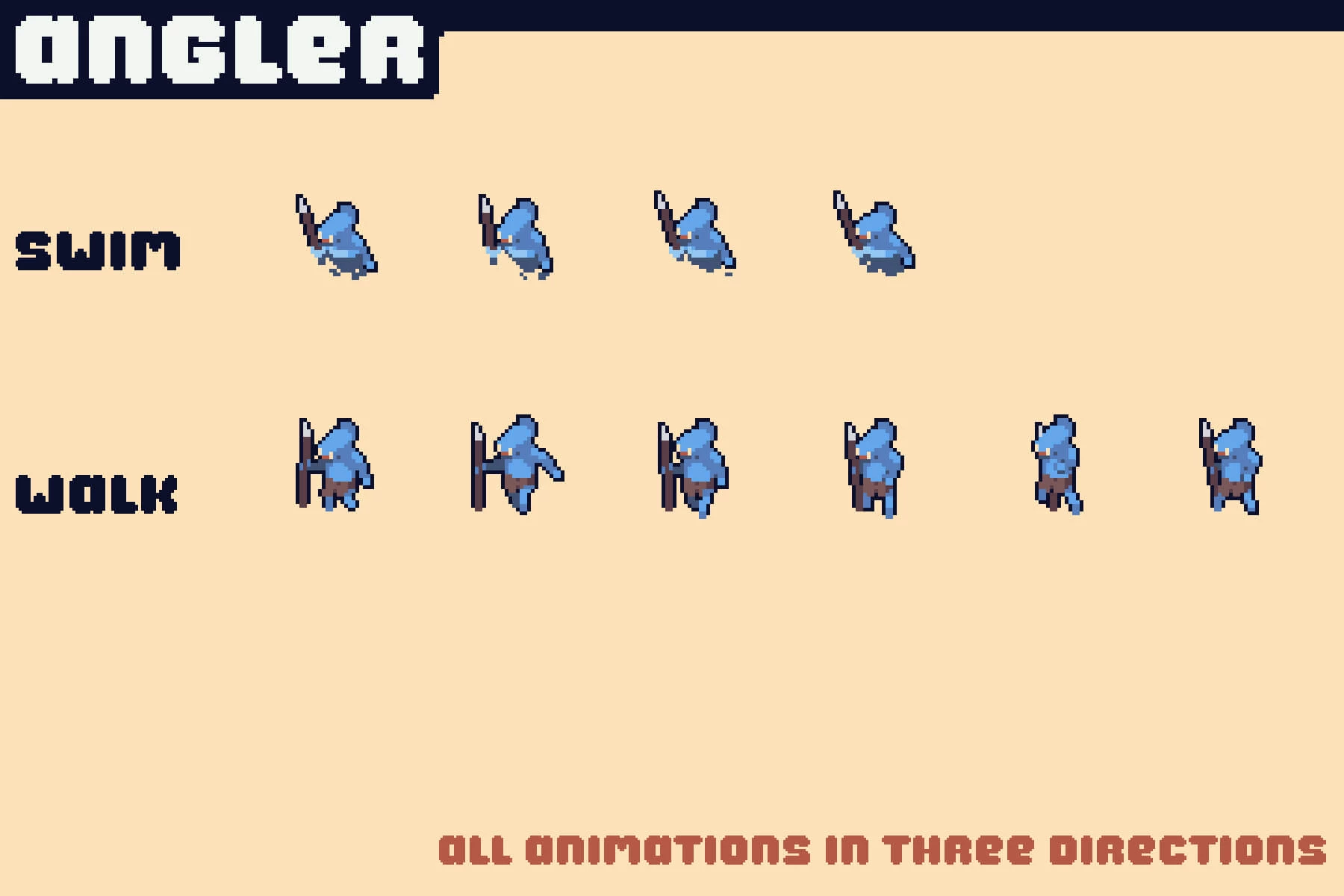 River Enemies Pixel Art for Tower Defense