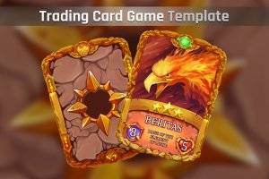 TCG模板PSD：奇幻对战卡牌设计素材