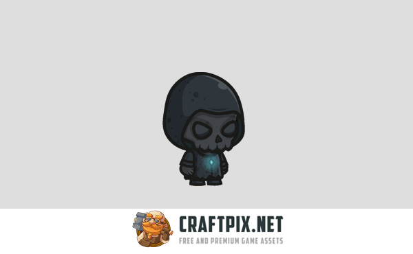 Chibi Skeleton Necromancer Character Sprites