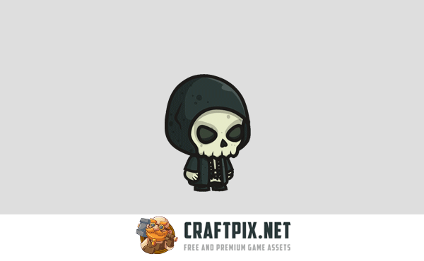 Chibi Skeleton Necromancer Character Sprites