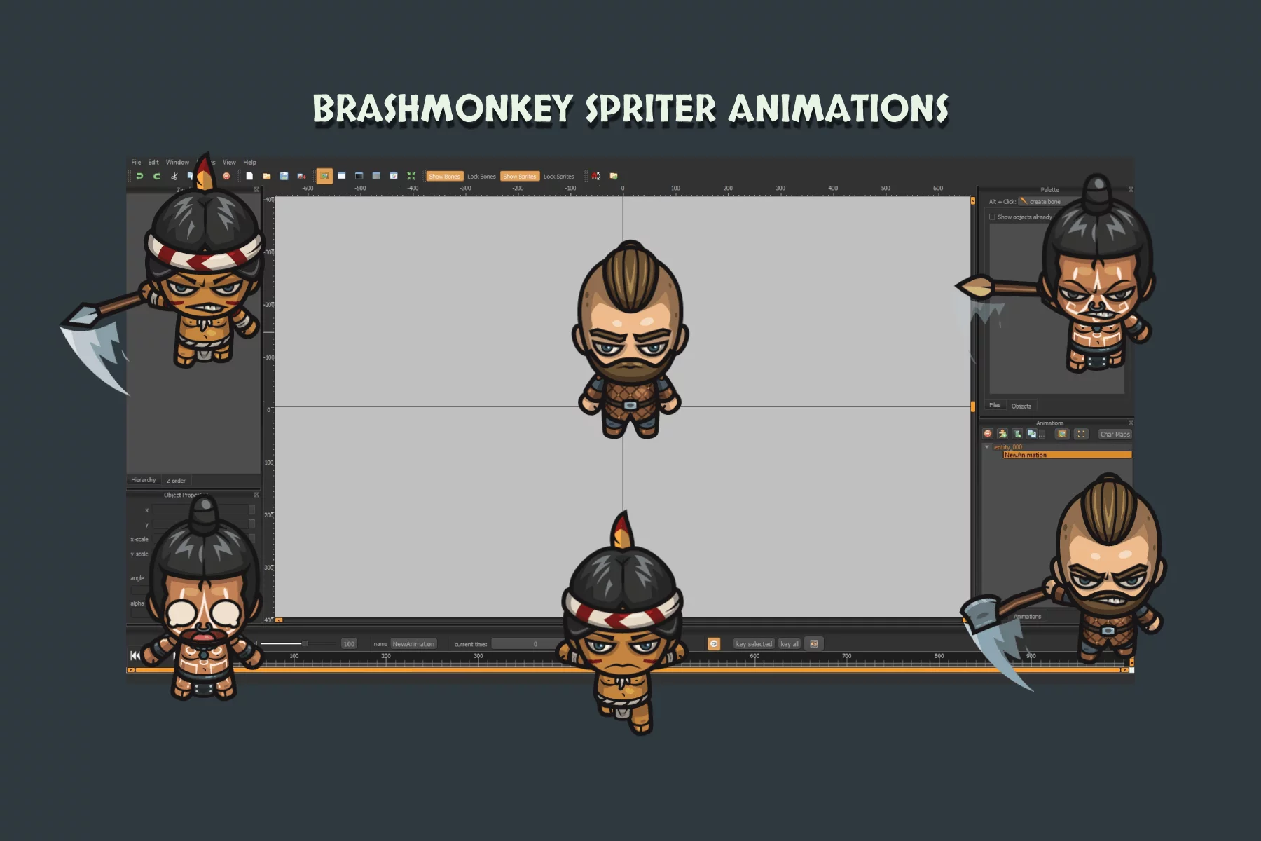 Tribal 4-Direction Character Sprite Asset Pack