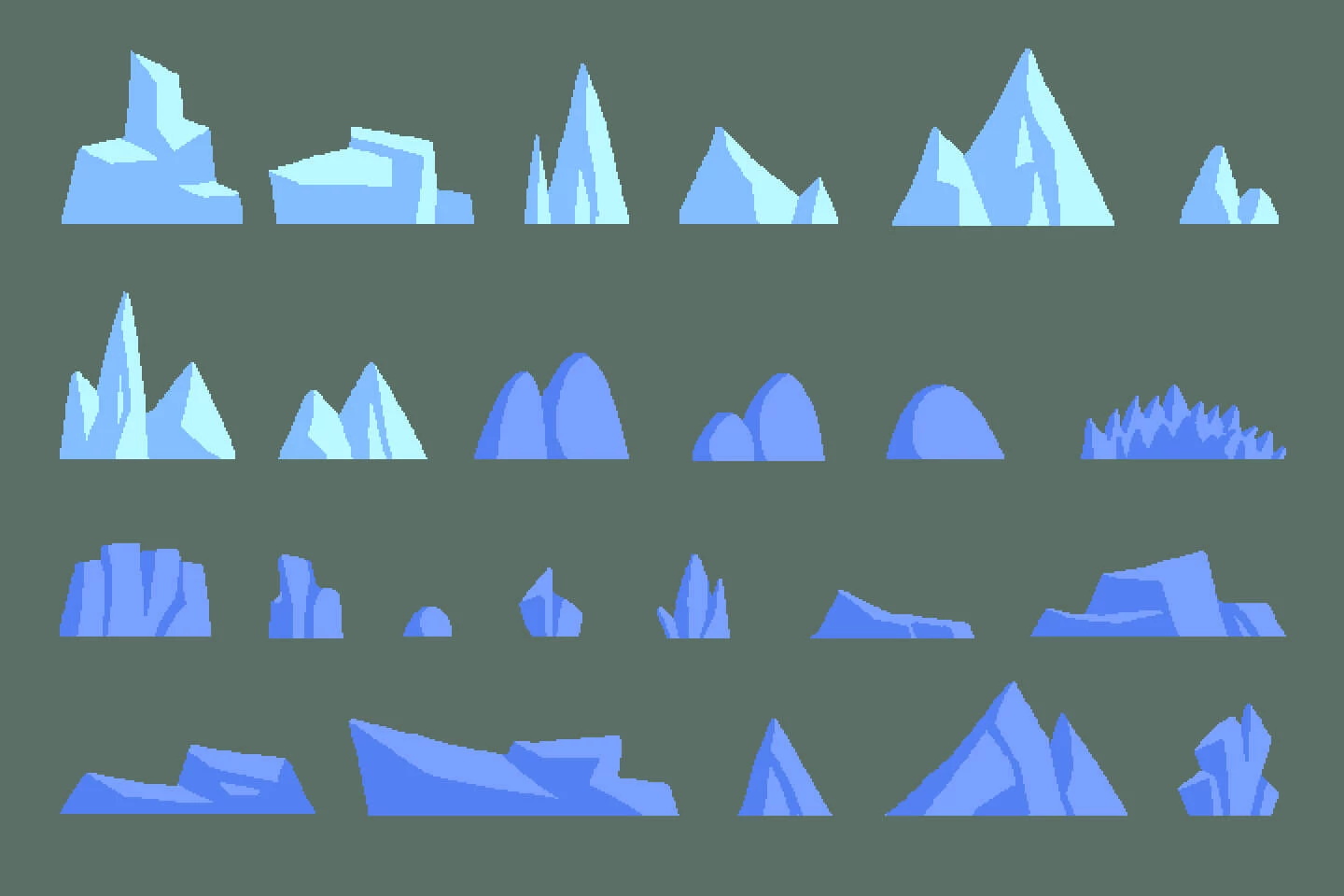 Frozen Pixel Art Environment Assets Pack