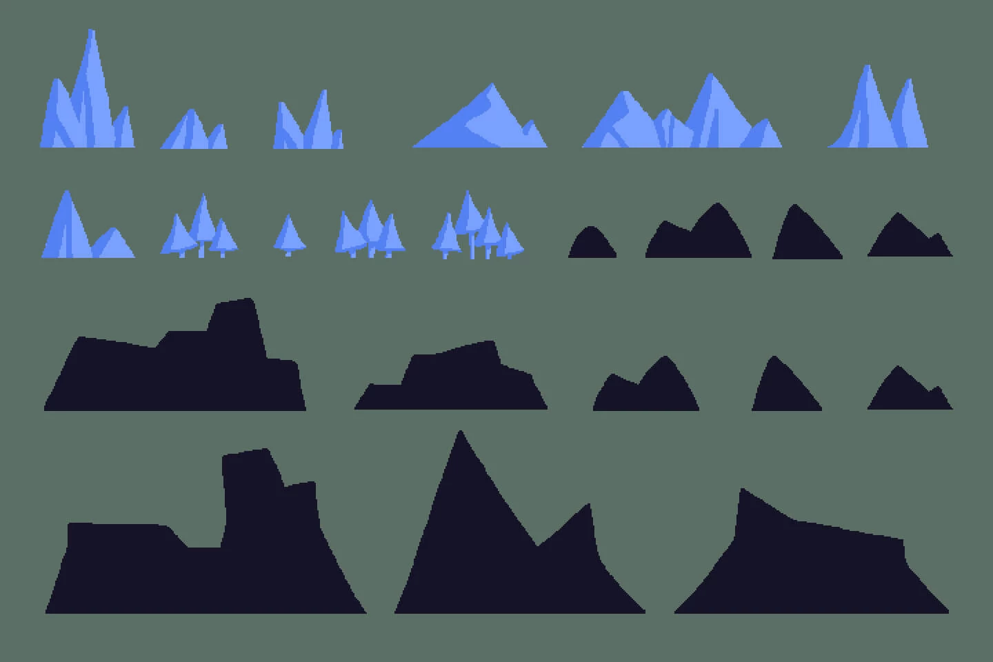 Frozen Pixel Art Environment Assets Pack