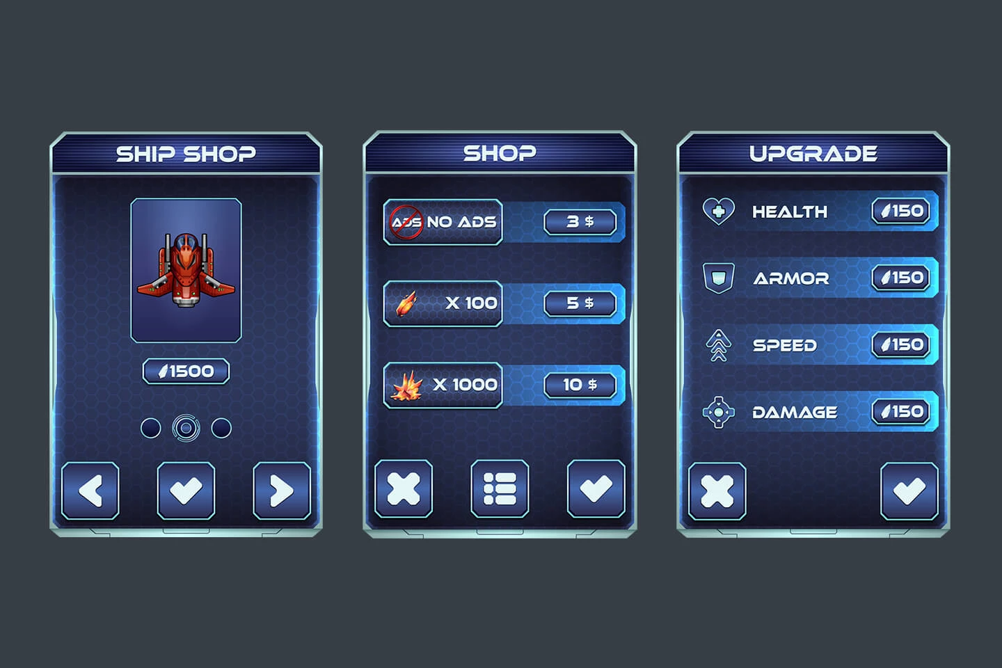 Space Shooter Game GUI