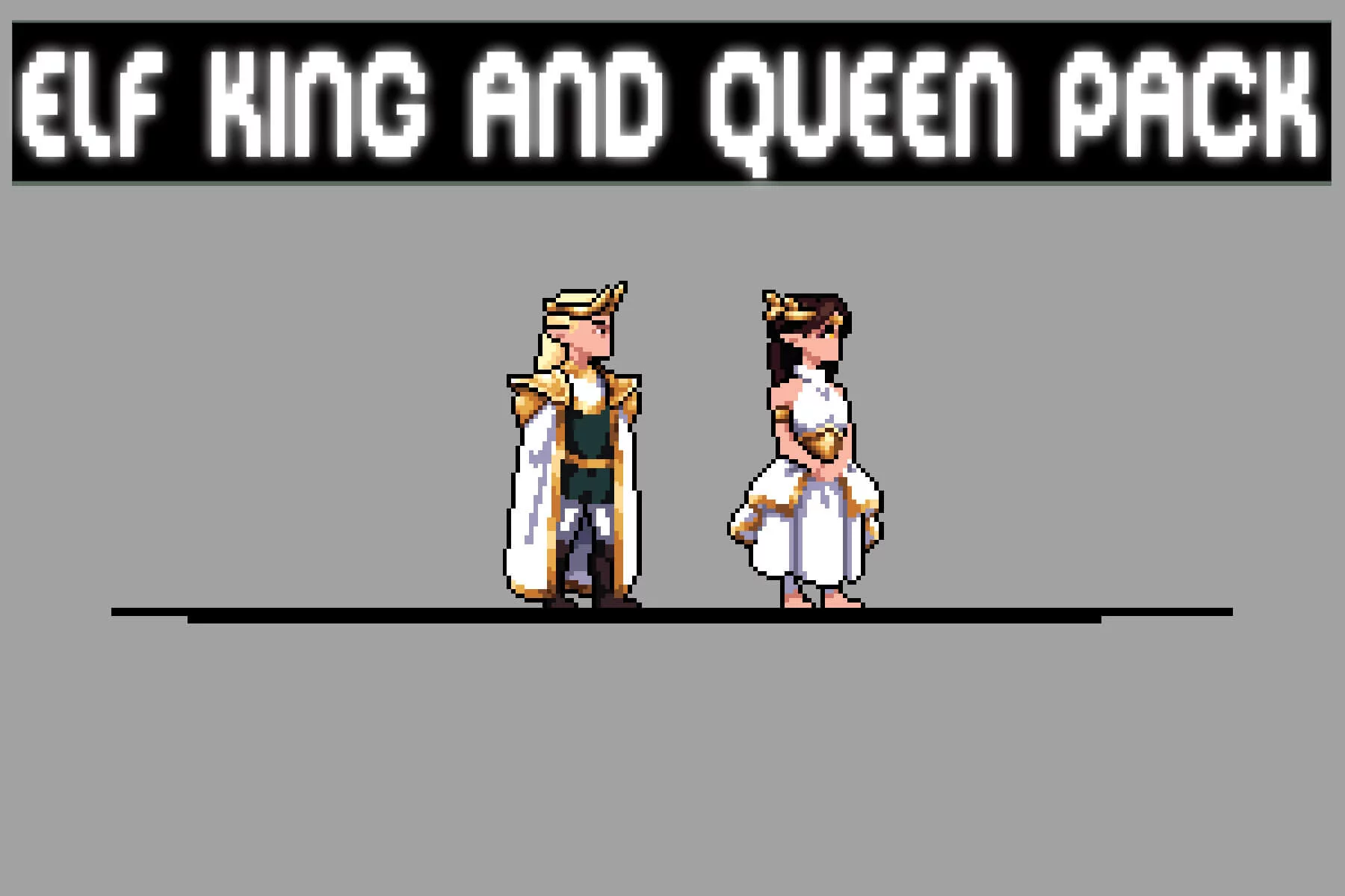 Elf King and Queen Pixel Art Character Sprite Sheets