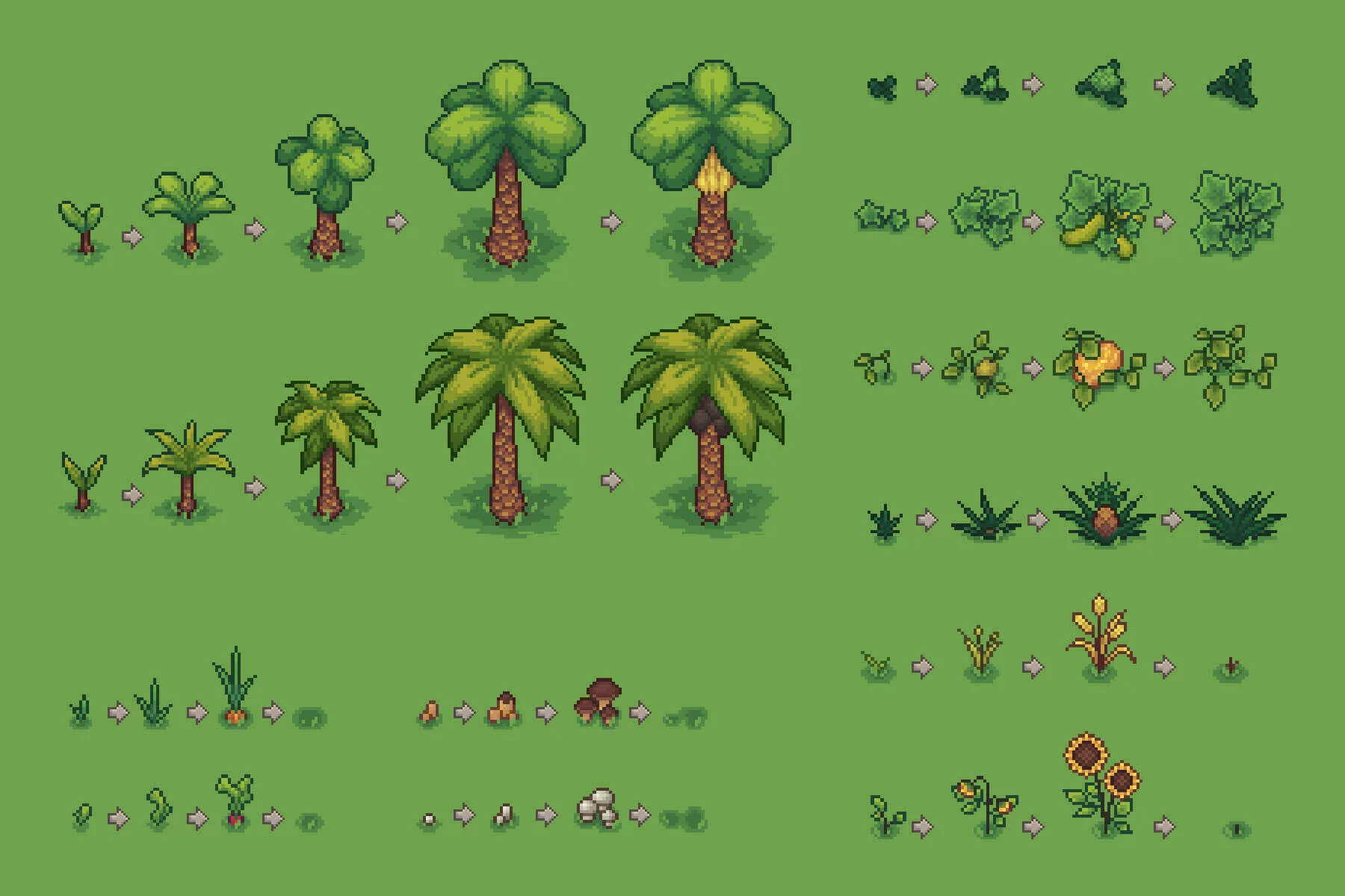 Pixel Art Plants for Farm