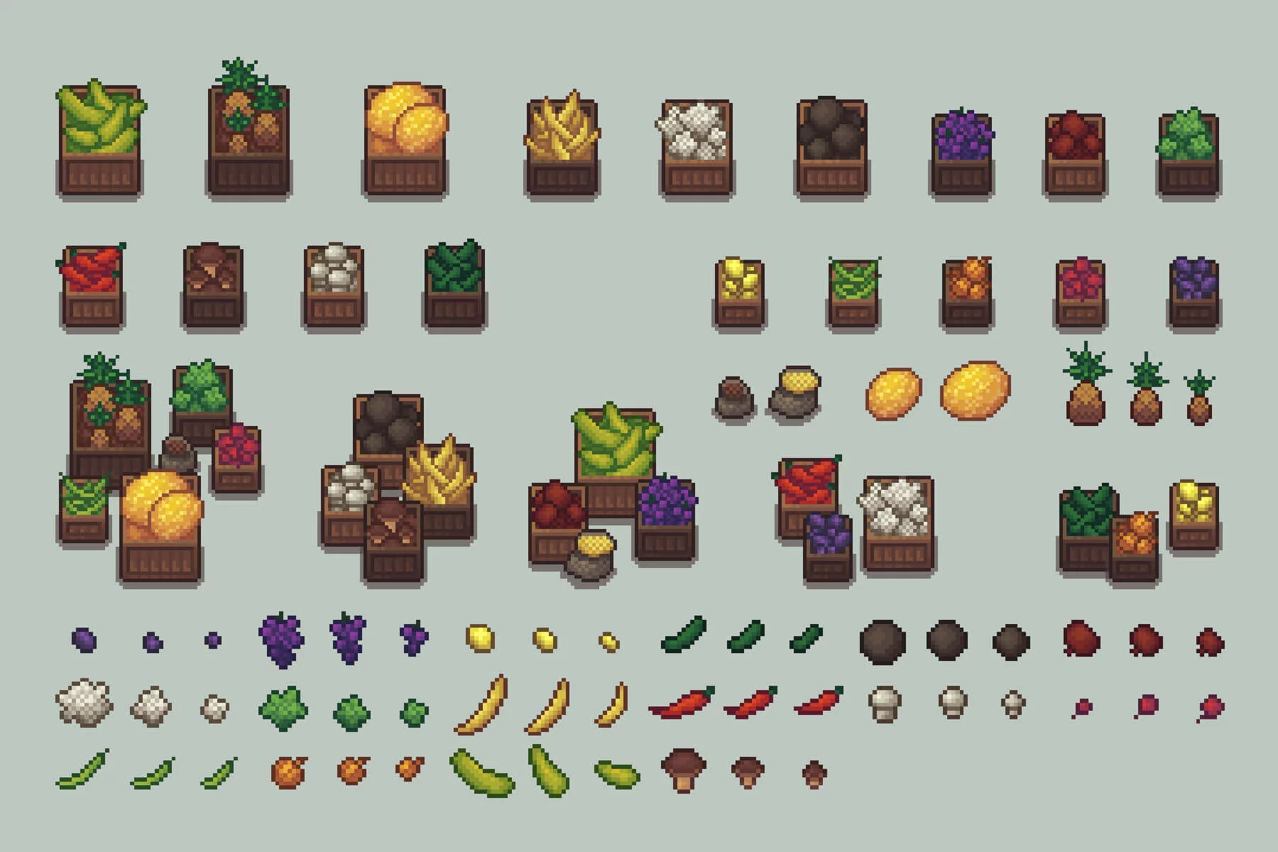 Pixel Art Plants for Farm
